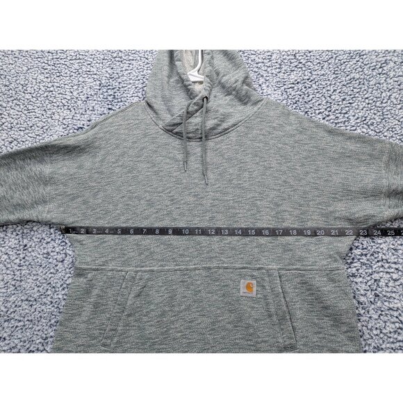 Carhartt Pullover Hoodie Size M Relaxed Fit Outdoor Hiking Casual Heather Green - Picture 9 of 12